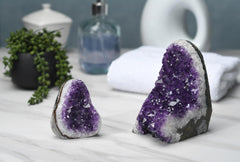 SUPERIOR Amethyst cluster with varied purple hues adds subtle focal point to any shelf