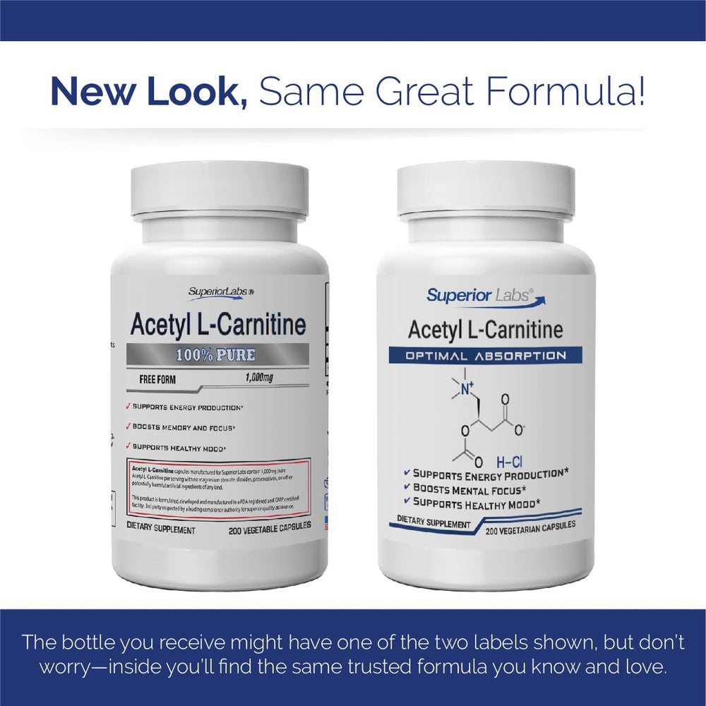 Superior Labs Acetyl L-Carnitine 500mg detox and nerve support concept