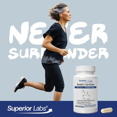 Superior Labs Acetyl L-Carnitine 500mg energy visual suggesting daytime support