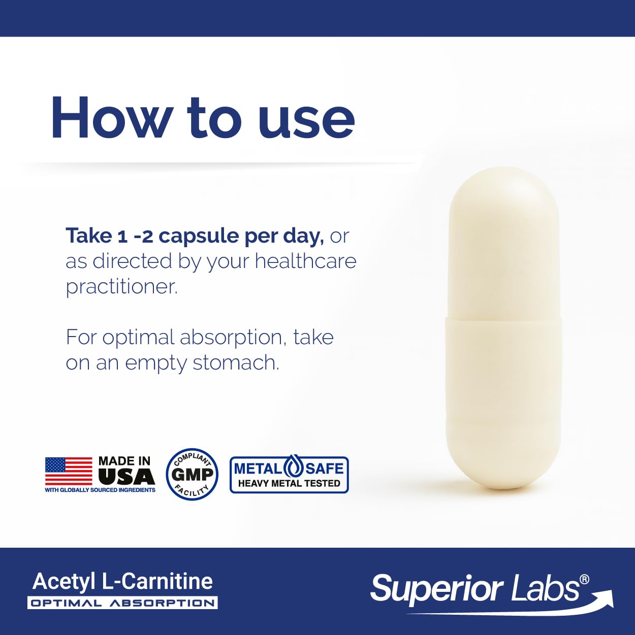 Superior Labs Acetyl L-Carnitine 500mg purity seal signaling quality standards