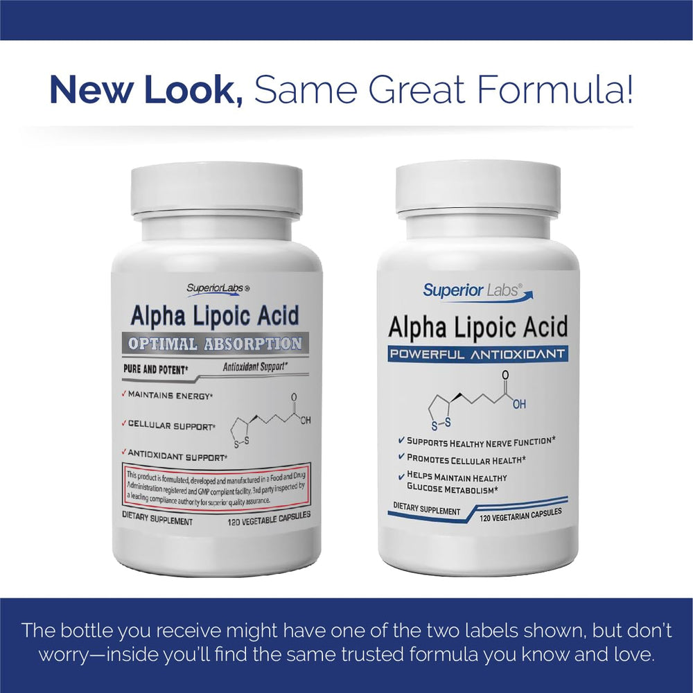 Superior Labs Alpha Lipoic Acid 600 mg daily use setup demonstrates routine-friendly format