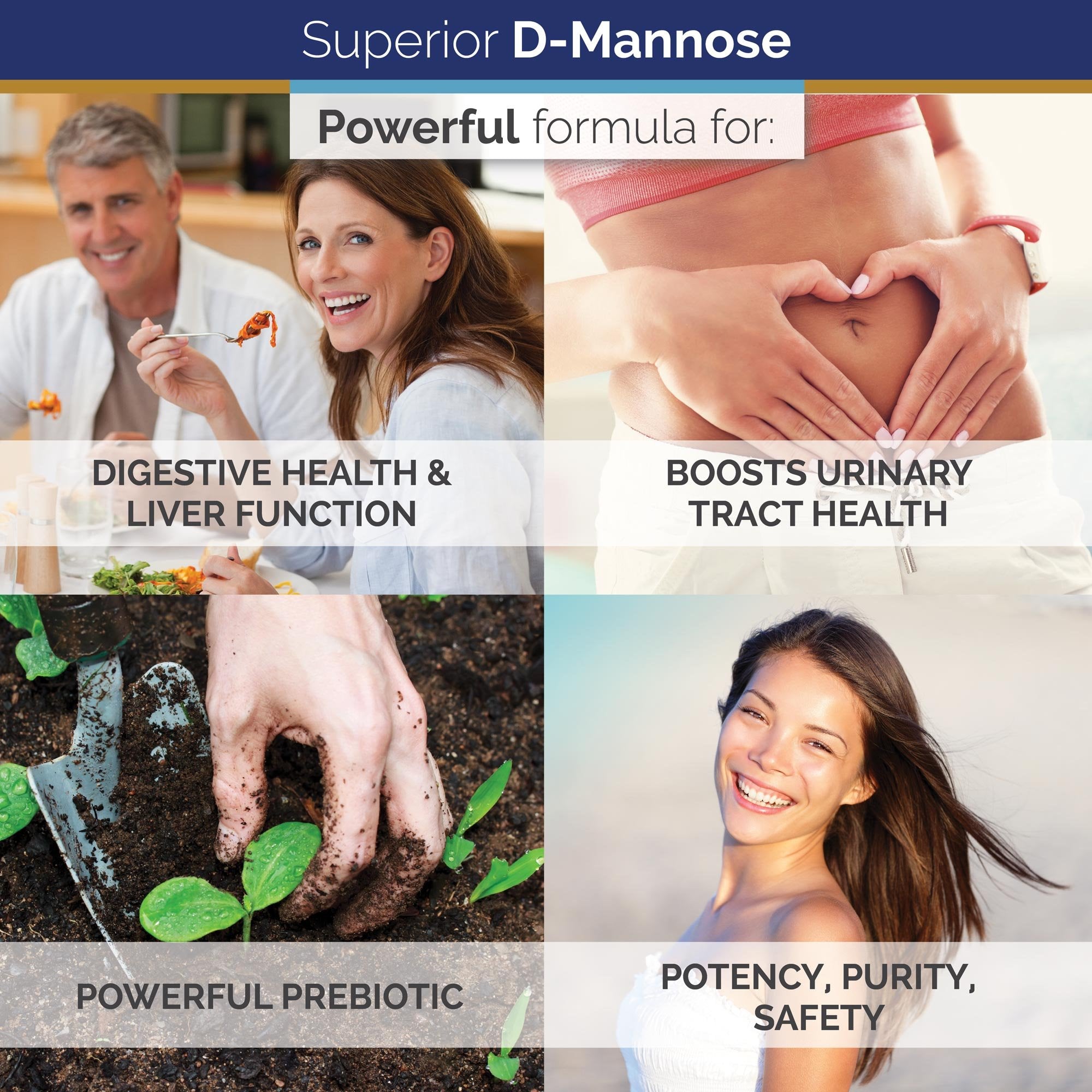 Superior Labs D-Mannose 500 mg serving scoop demonstrates measured dose.