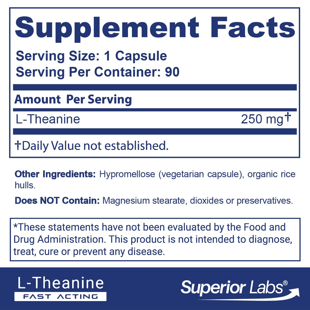 Closeup of Superior Labs L-Theanine capsules showing form and texture for high absorption