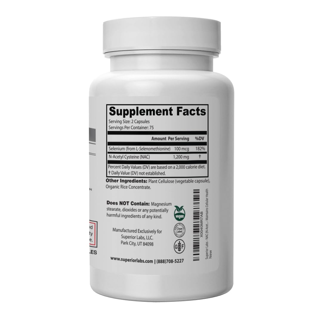 NAC label details from Superior Labs emphasize purity and ingredients