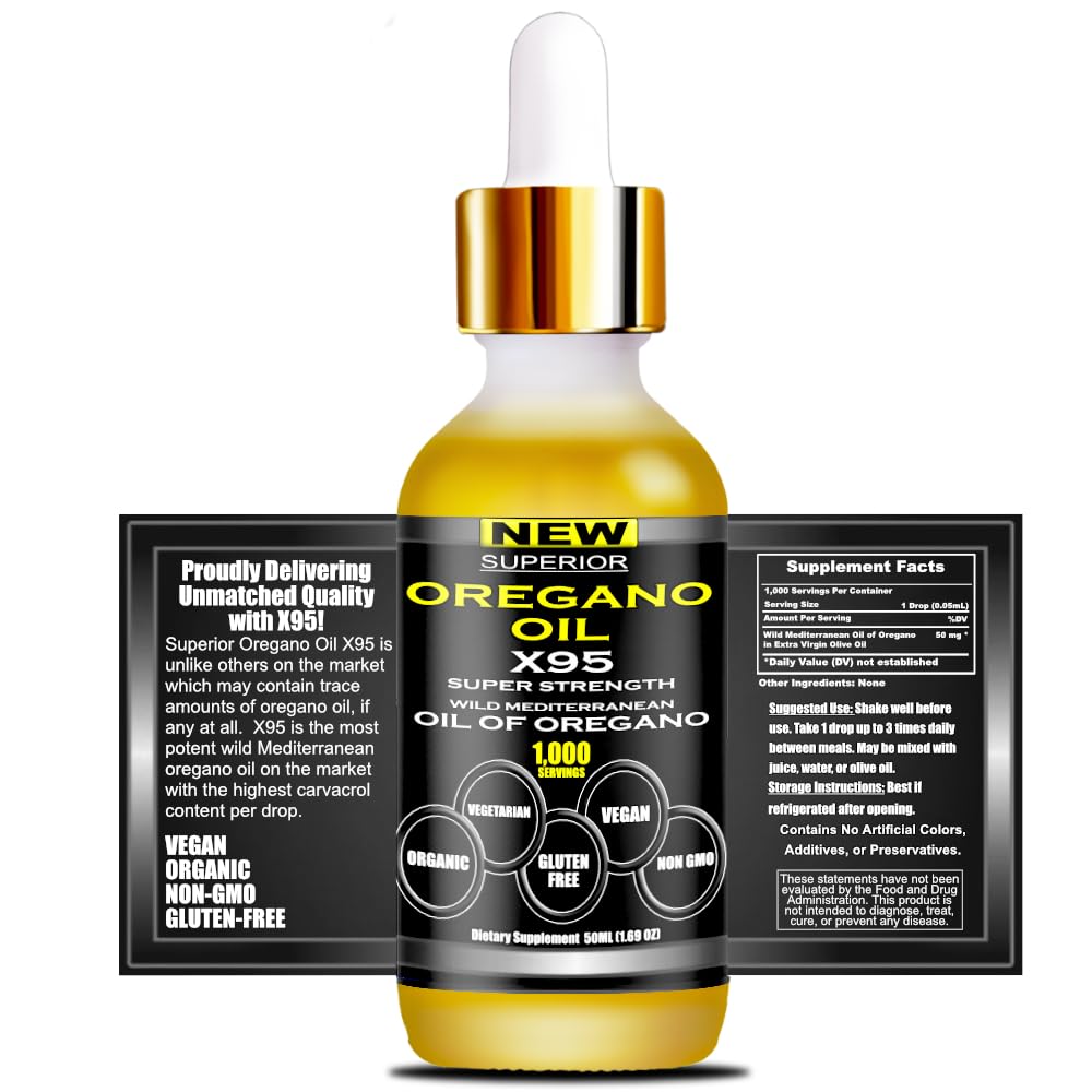 Carvacrol-per-drop emphasis shows potency.