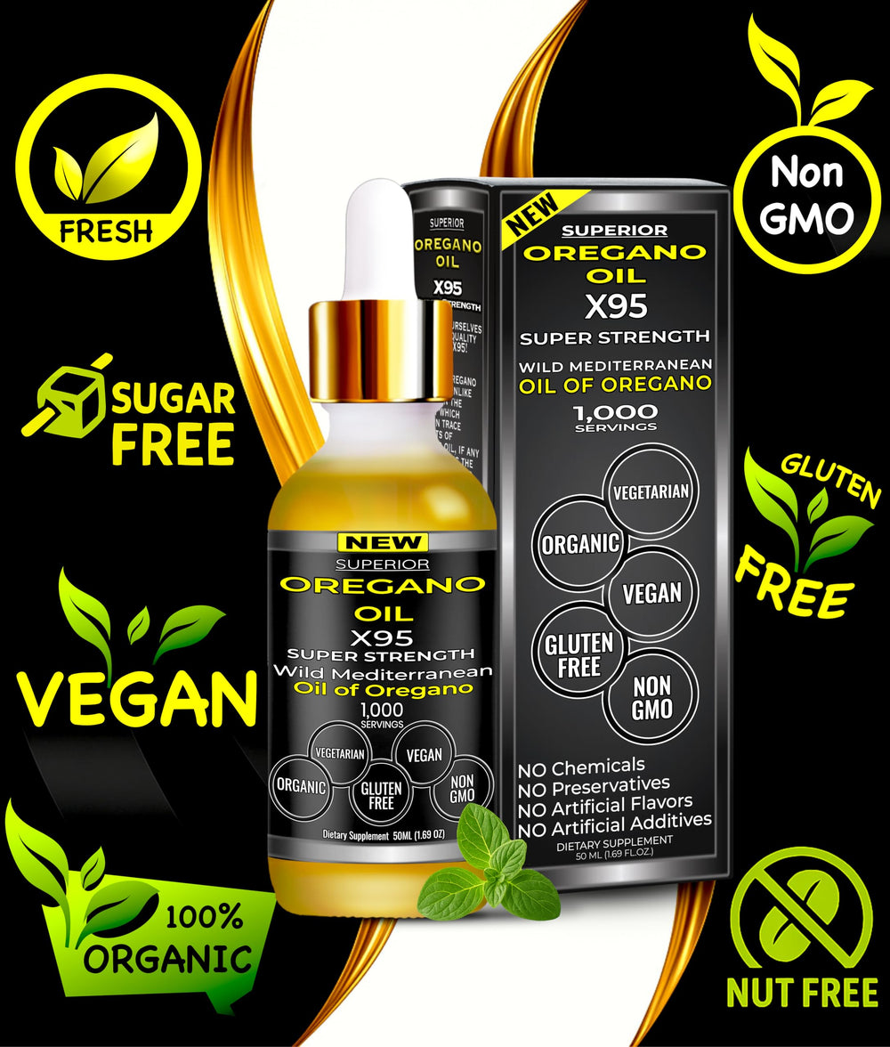Liquid form image indicates fast-acting oregano oil.