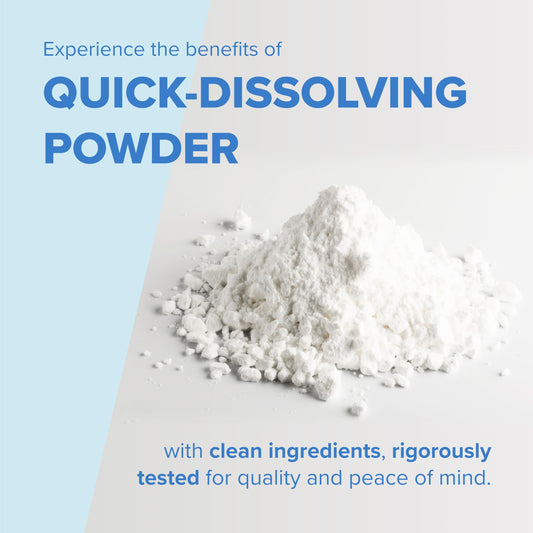 Creatine HMB powder pour shows versatile supplement to mix in shakes.