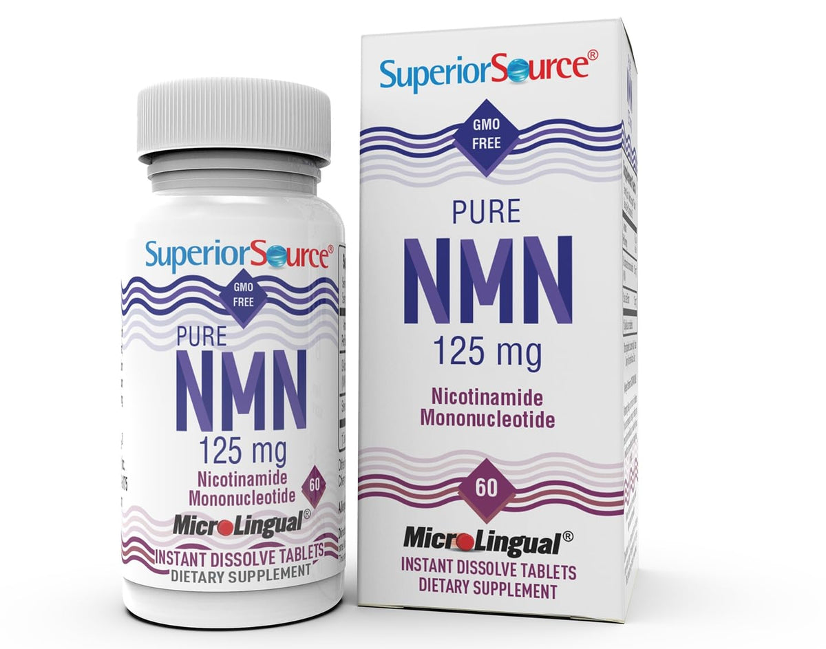 Superior Source NMN microlingual tablet dissolves quickly for easy daily use.