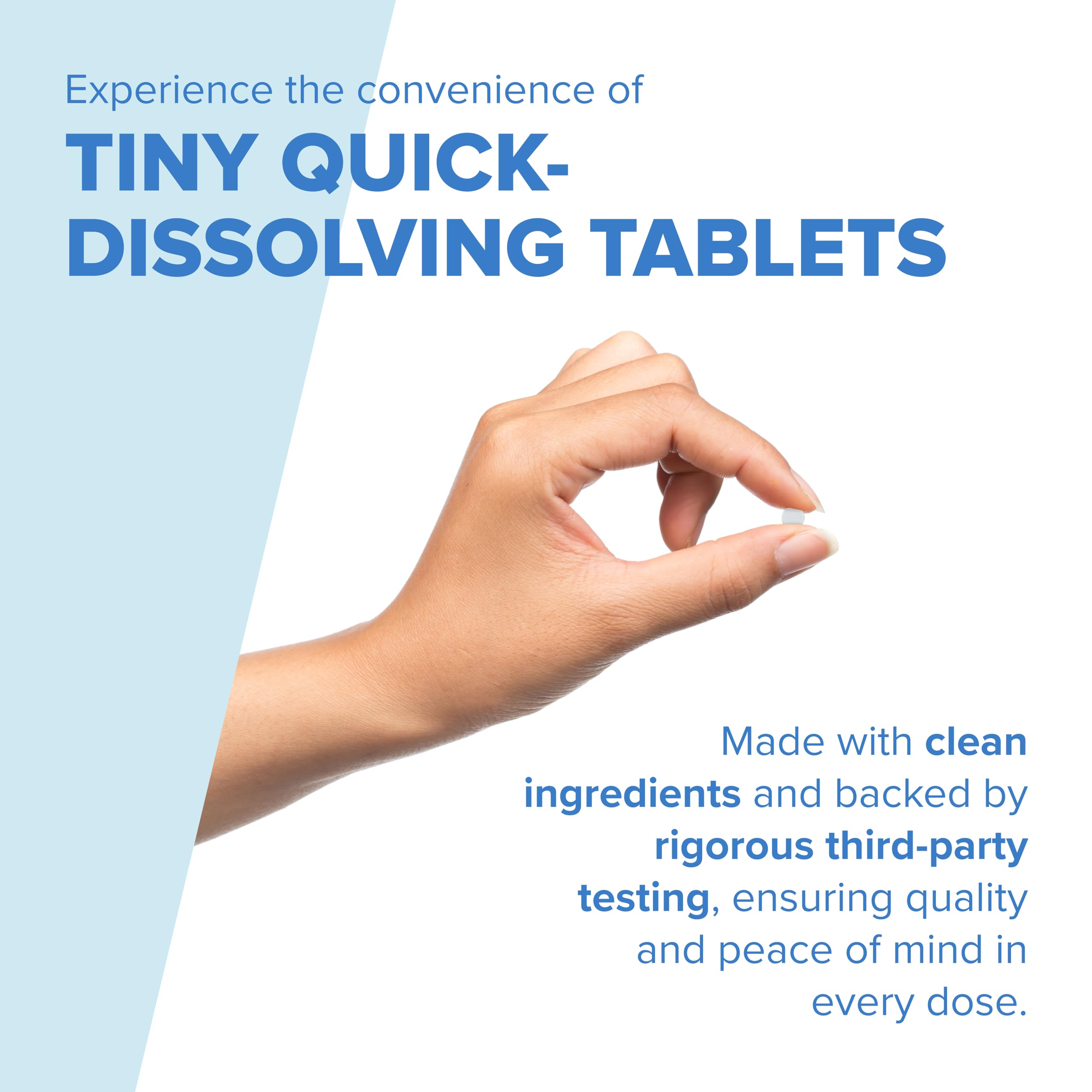 Sublingual tablets dissolving under the tongue by Superior Source for convenient daily dosing.