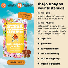 SuperMush Dr. G Daily Greens Gummies with ashwagandha for calm energy on busy days.