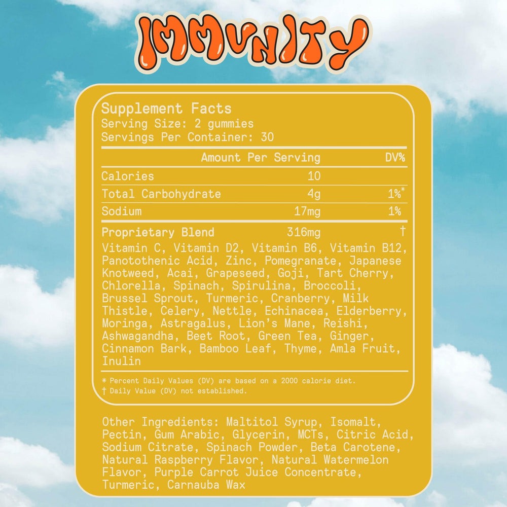 SuperMush Dr. G Daily Greens Gummies with prebiotics for gut wellness and balance.