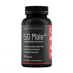 Supernatural Man 5G Male capsules arranged, highlighting energy and endurance benefits.