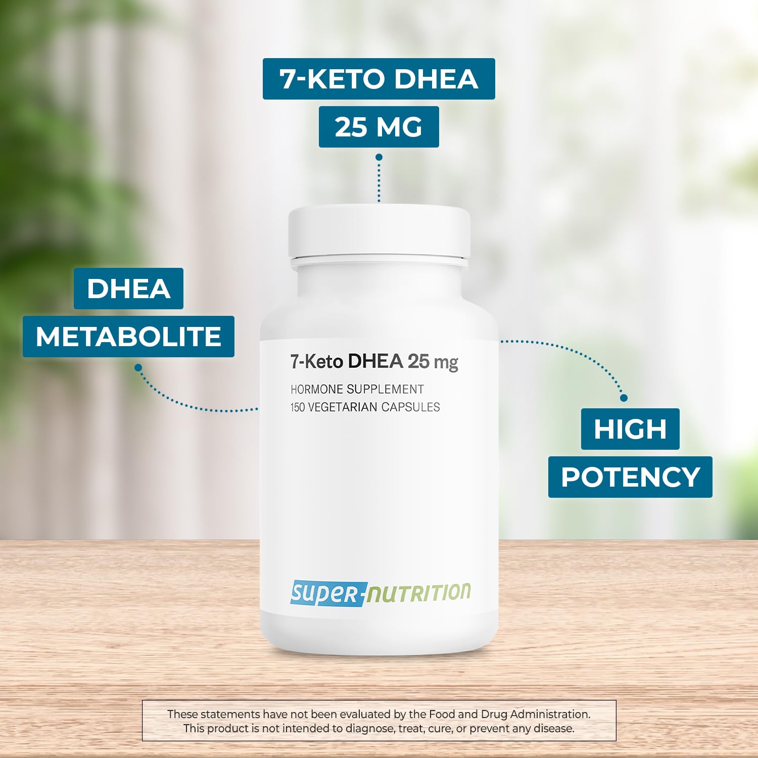 Supersmart 7-Keto DHEA ingredients panel highlighting non-GMO and gluten-free formula