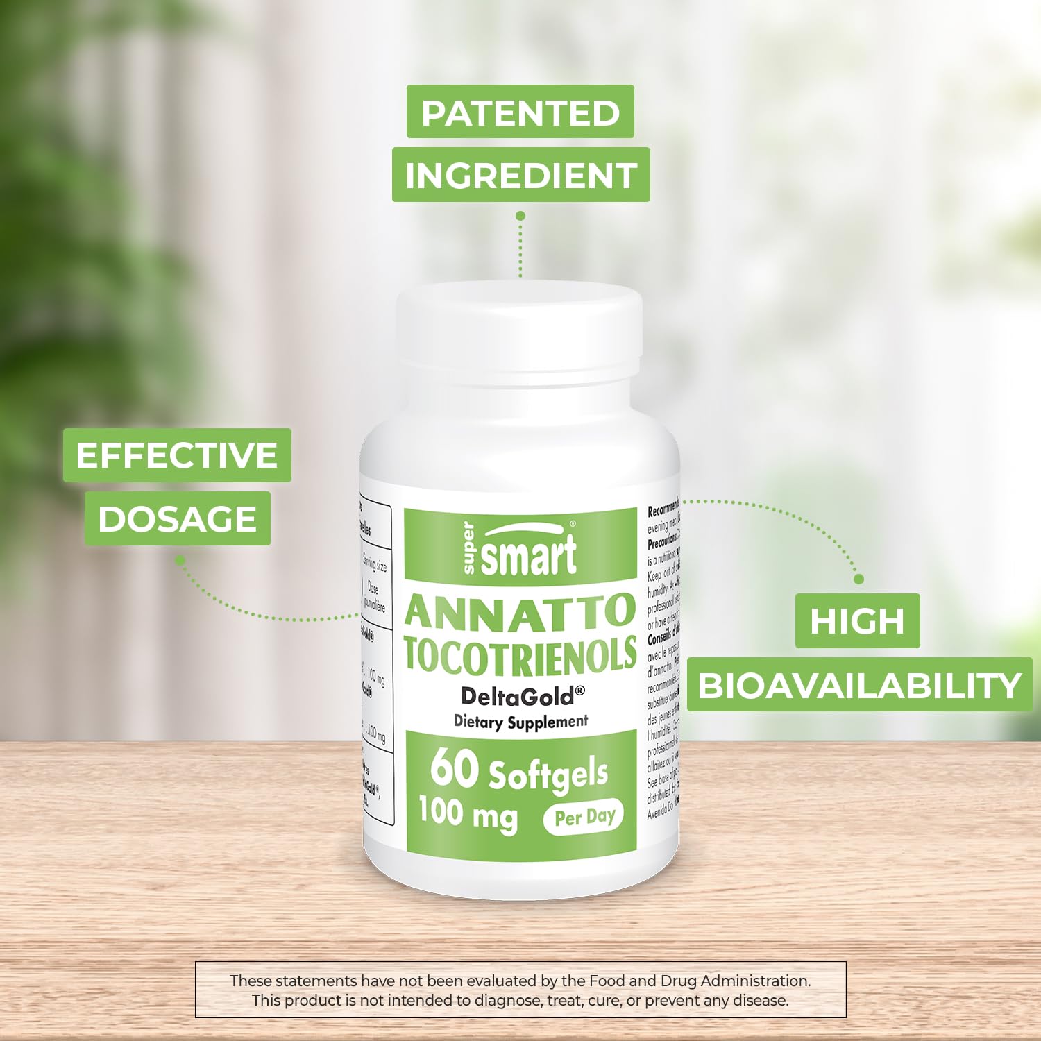 Supersmart Annatto Tocotrienols softgels glossy view convenient daily intake