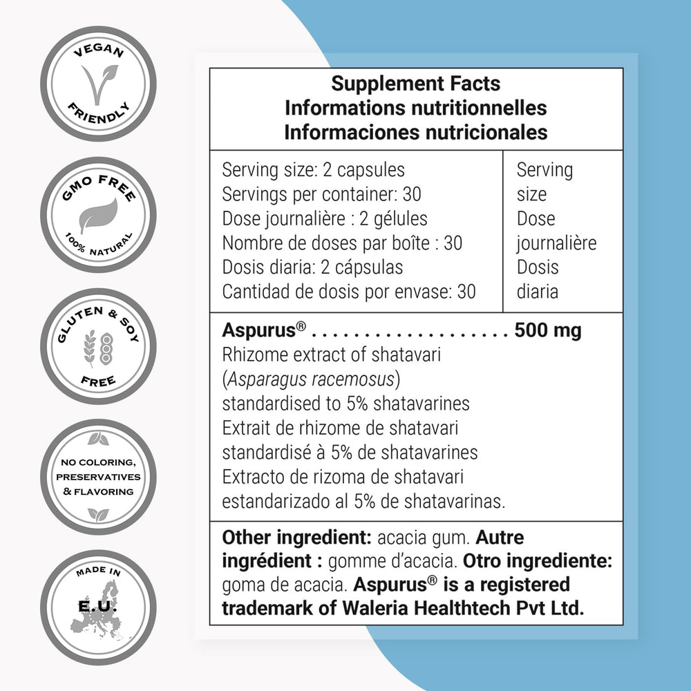 Supersmart Shatavari extract ingredient emphasizes concentrated herbal potency.