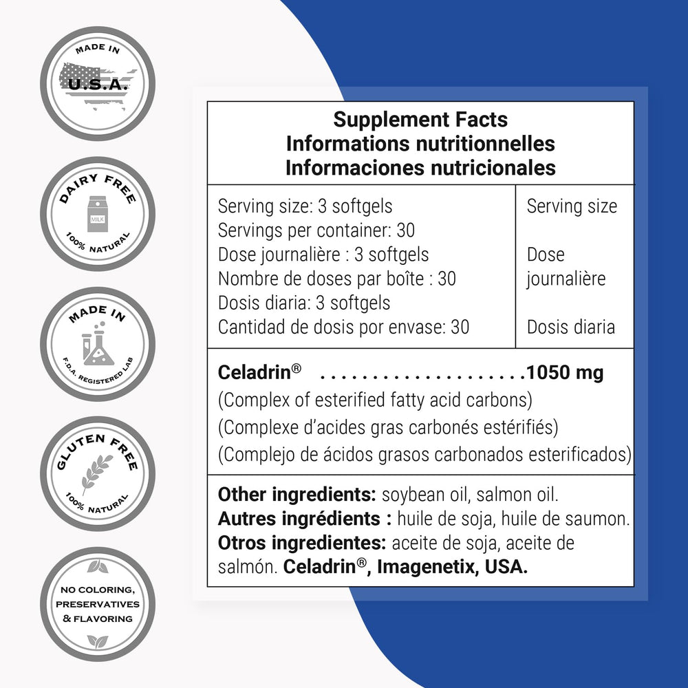 Supersmart Celadrin 1050mg on kitchen counter for daily wellness