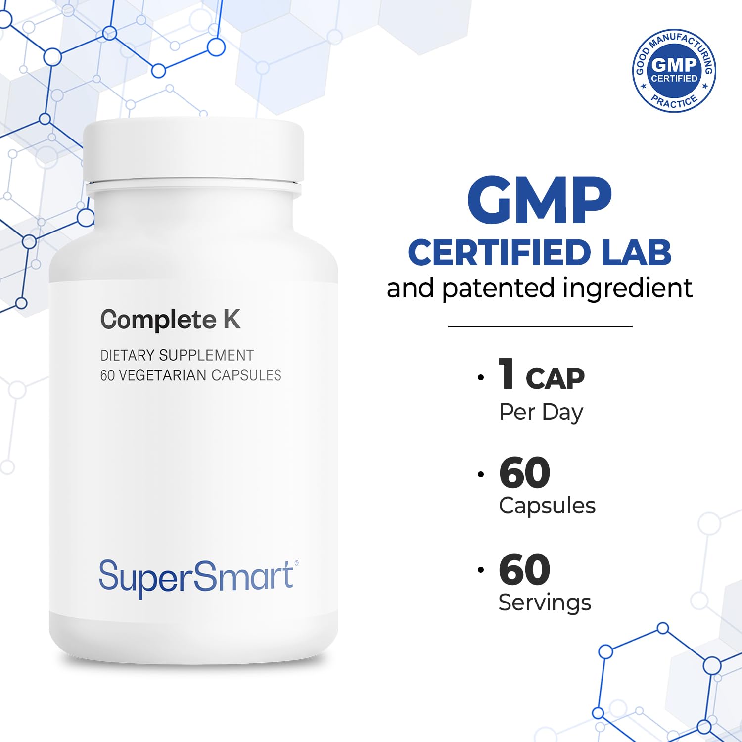 Product label of Supersmart Complete K confirms MK4 and MK7.