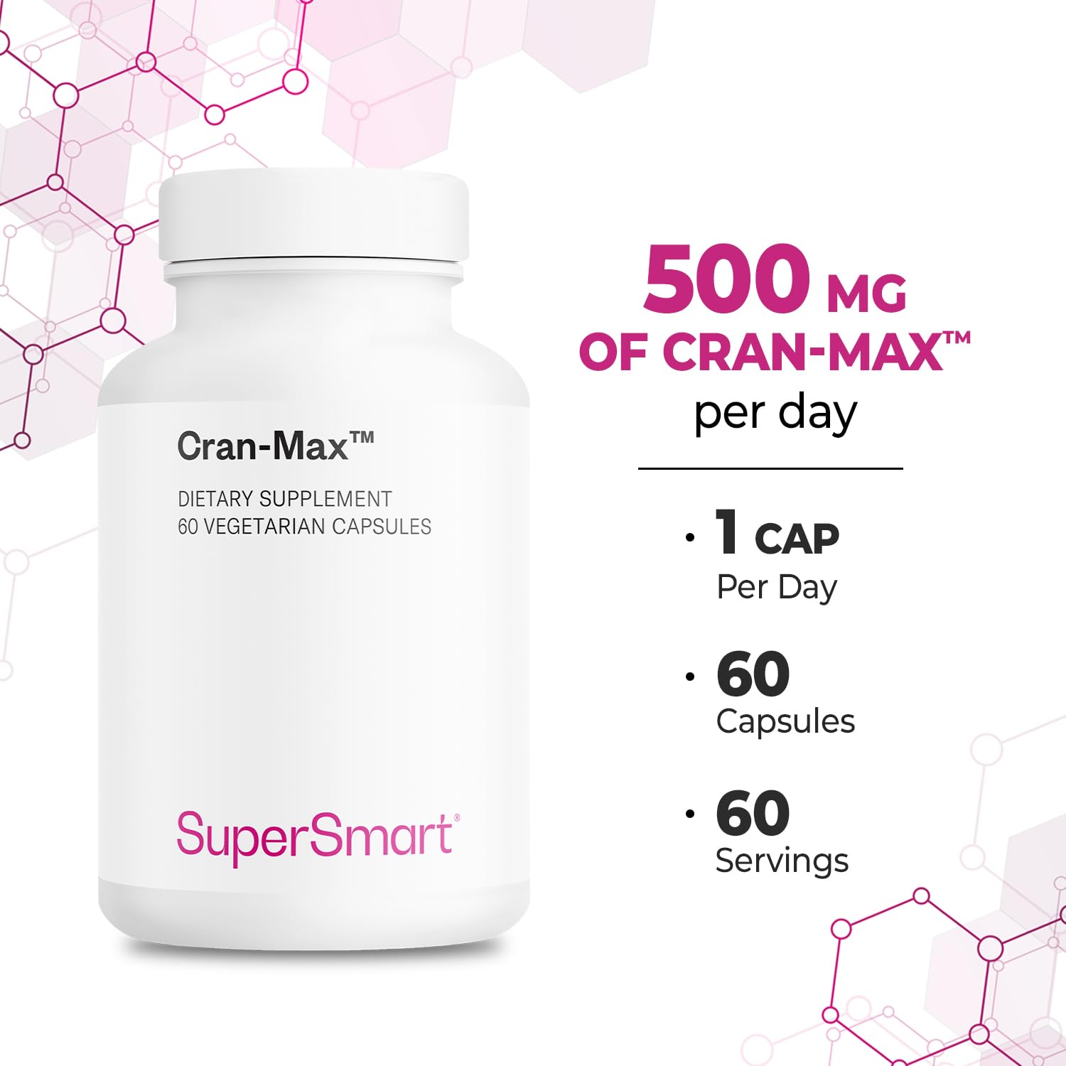 Boxed Supersmart Cran-Max packaging on a store shelf