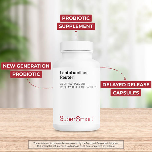 Supersmart delayed-release capsules packaging view illustrating gastro-resistant design for better survival