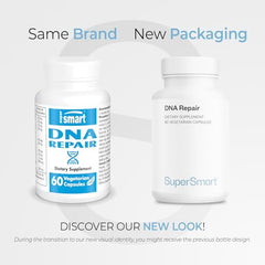 Supersmart DNA Repair bottle showing 60 vegetarian capsules for convenient supplementation.