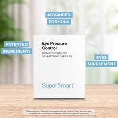 Capsule closeup of Supersmart Eye Pressure Control with bilberry and pine bark blends.