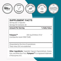 Supersmart H. Pylori Formula capsules ready for daily use, vegan-friendly.
