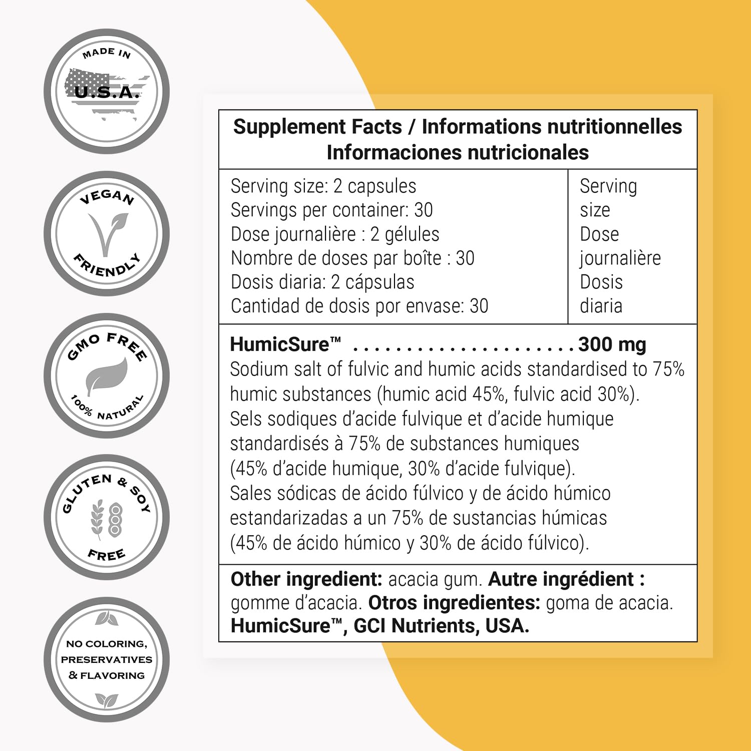 Supersmart Humic-Fulvic acid bottle on table ready for a simple daily dose.