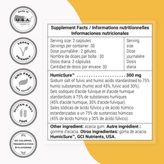 Supersmart Humic-Fulvic acid bottle on table ready for a simple daily dose.