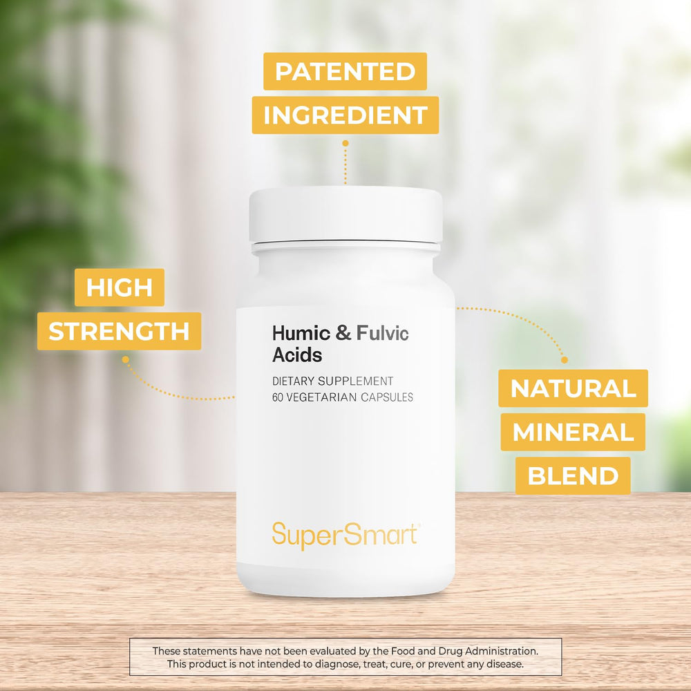 Supersmart Humic-Fulvic acid label closeup shows the high-strength HumicSure blend.