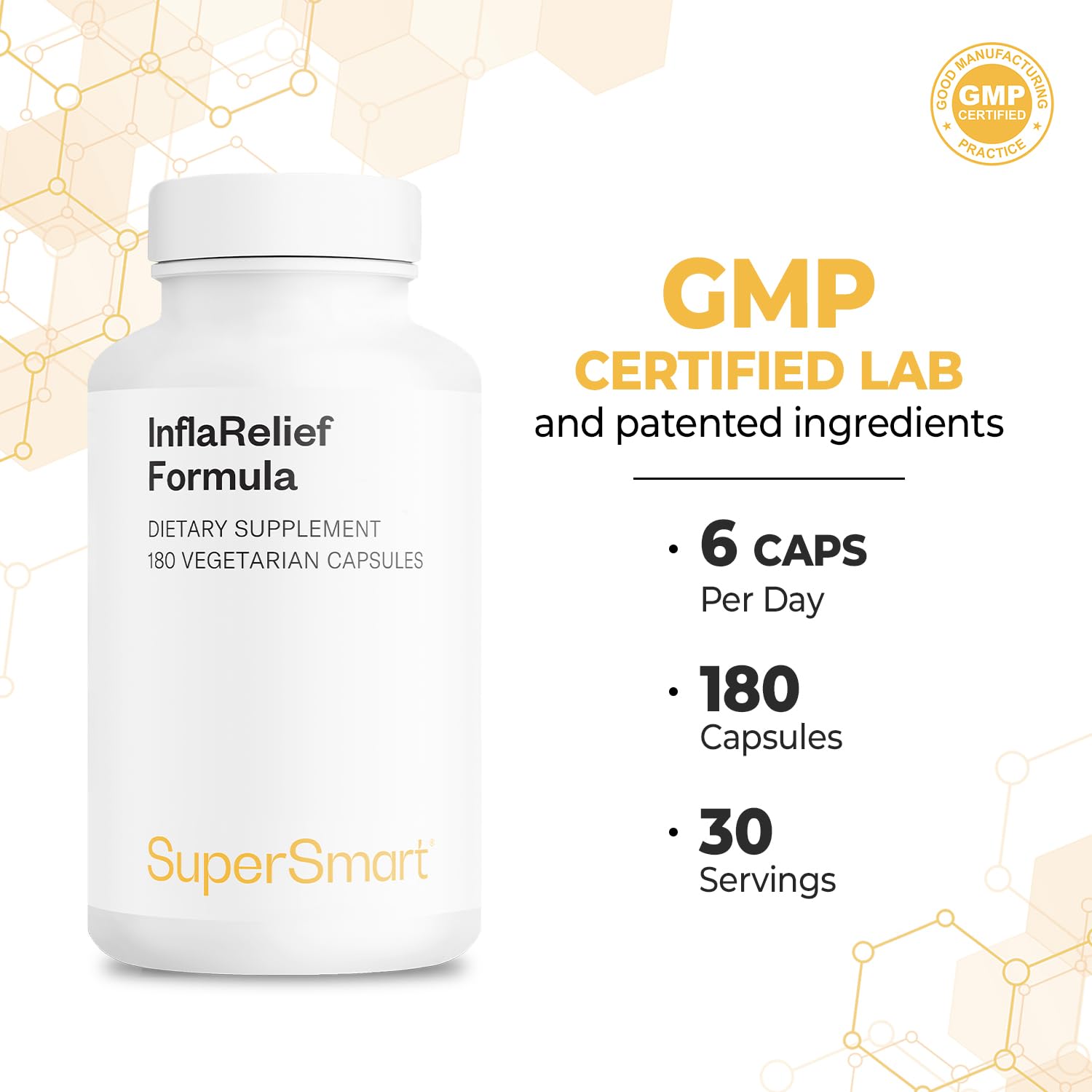 Supersmart InflaRelief blister pack enables portable on the go dosing.