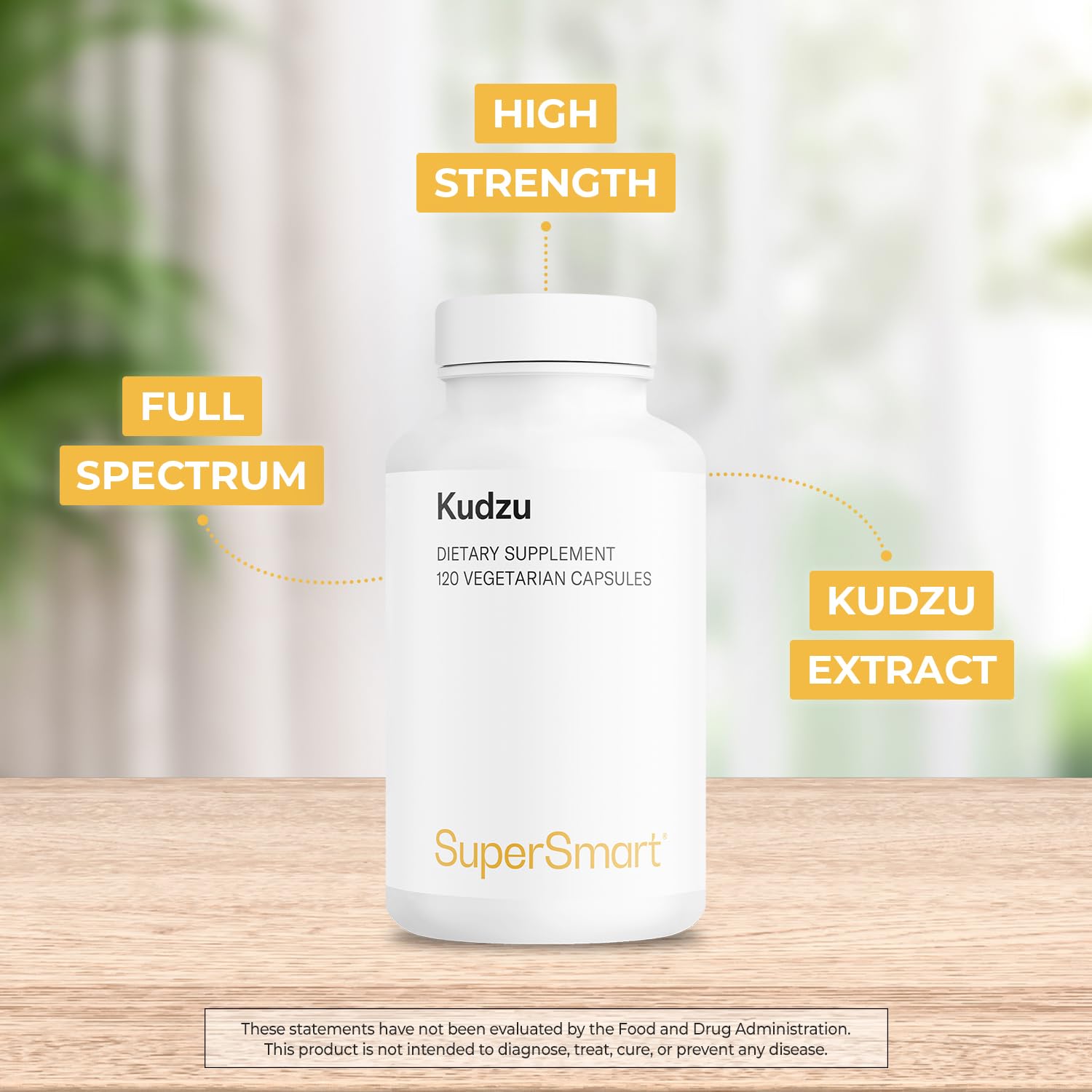 Close-up of Kudzu Extract label highlighting 40% isoflavones.
