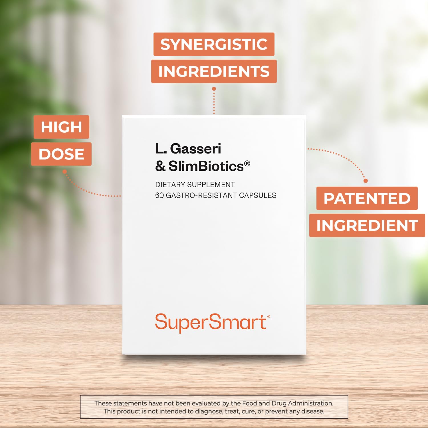 L. Gasseri SlimBiotics capsules close-up highlighting gastro-resistant delivery
