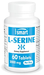 Supersmart L-Serine bottle with easy daily 2000 mg dosage for amino acid support