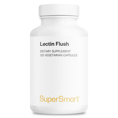 Supersmart Lectin Flush bottle front suggests digestive support and allergen-conscious formulation.