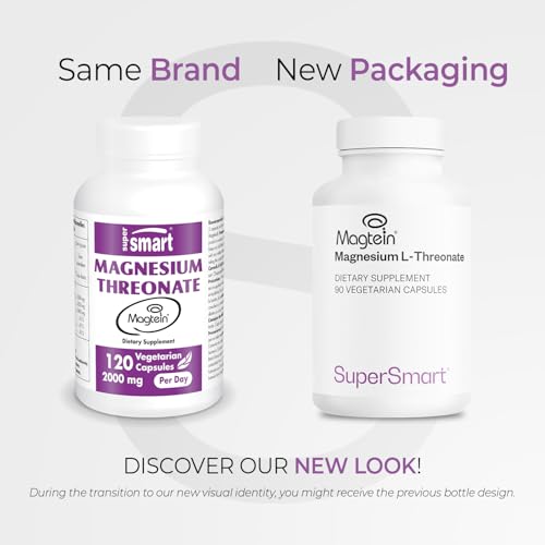 Supersmart Magtein bottle label highlighting 2000 mg daily dose