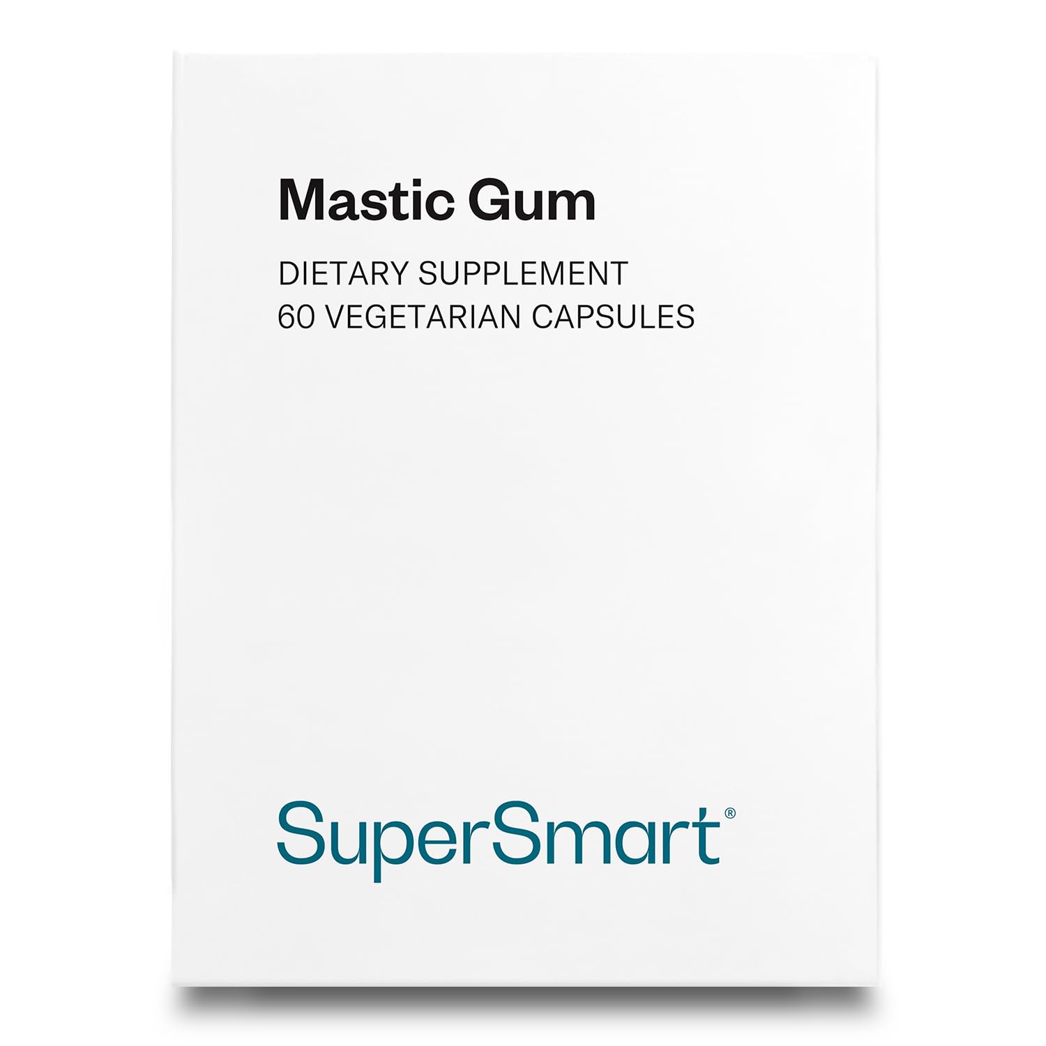 Supersmart Mastic Gum bottle pour supports simple daily dosing for digestive support