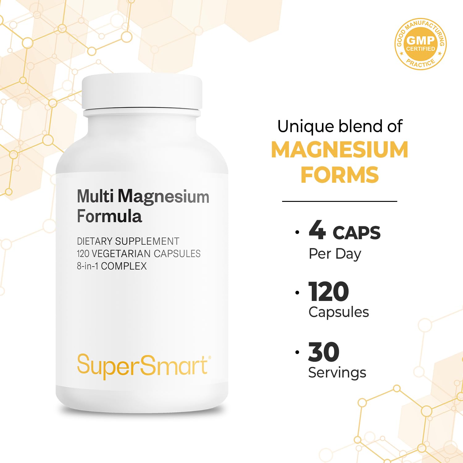 Supersmart bottle top view emphasizes compact design for convenient daily use.