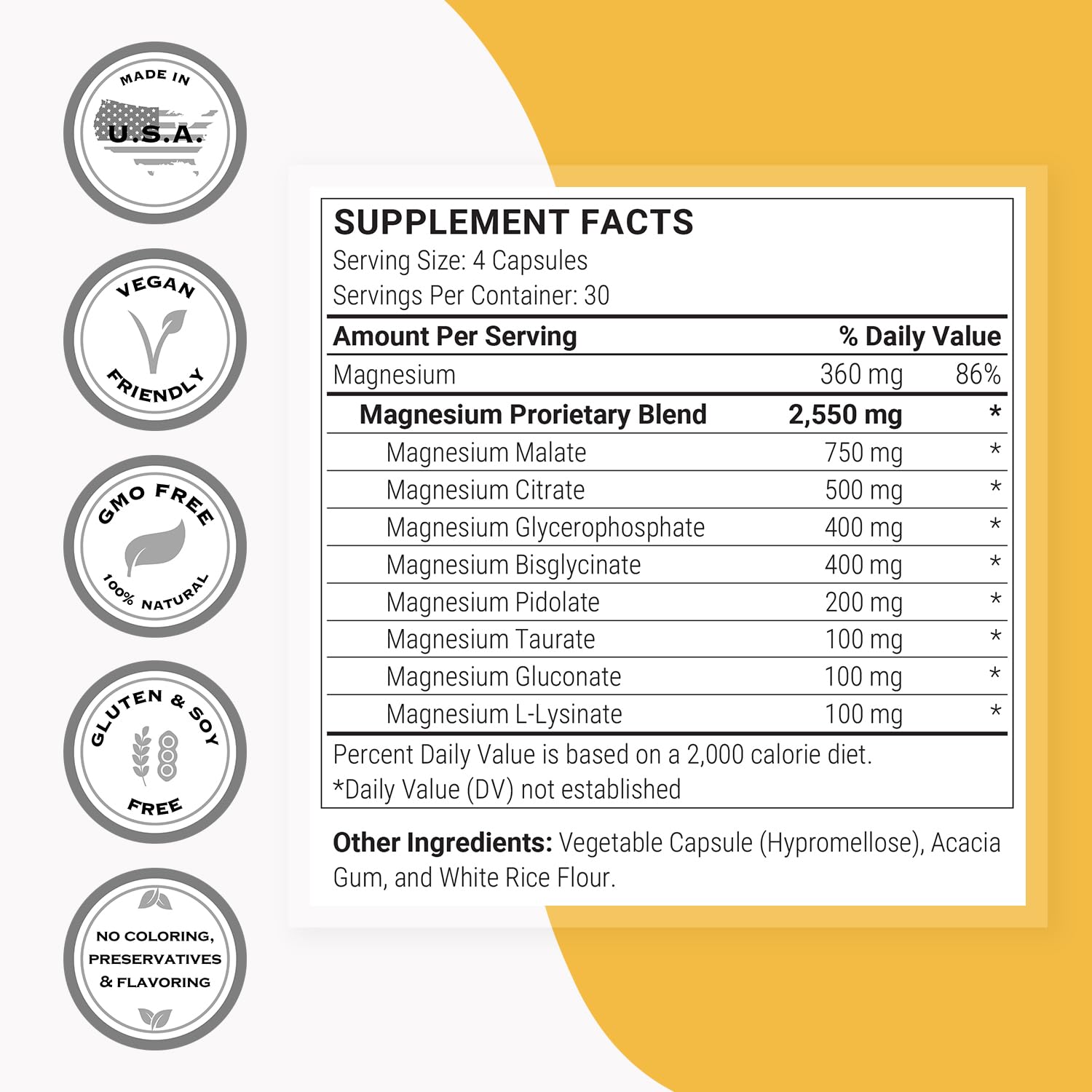 Supersmart non-GMO and gluten-free badge on bottle communicates product purity and accessibility.