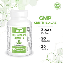 Supersmart Multimineral capsules in hand illustrating daily intake