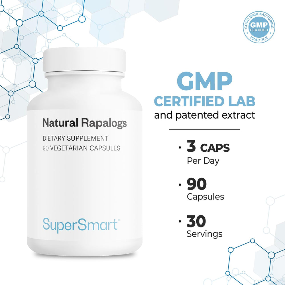 Box packaging of Supersmart Natural Rapalogs with ingredient list.