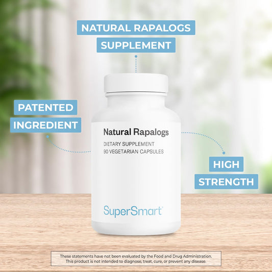 Closeup of Supersmart Natural Rapalogs capsules for vegetarian daily use.