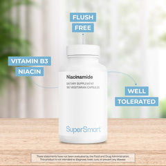 Ingredient label shows 500 mg per capsule of nicotinamide for clear dosing.