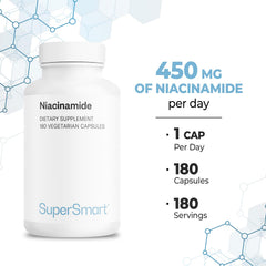 Vegetarian capsules from Supersmart Niacinamide suited for vegetarian routines.