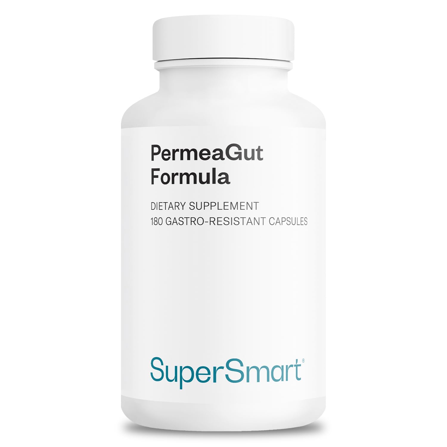 Supersmart PermeaGut bottle front for gut barrier support.