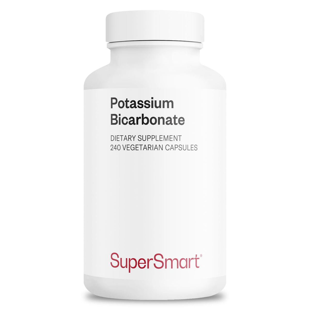 Supersmart Potassium Bicarbonate high-dose bottle for daily electrolyte balance.