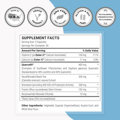 Supersmart Senolytic Complex capsules on slate show a modern, high-quality formula.