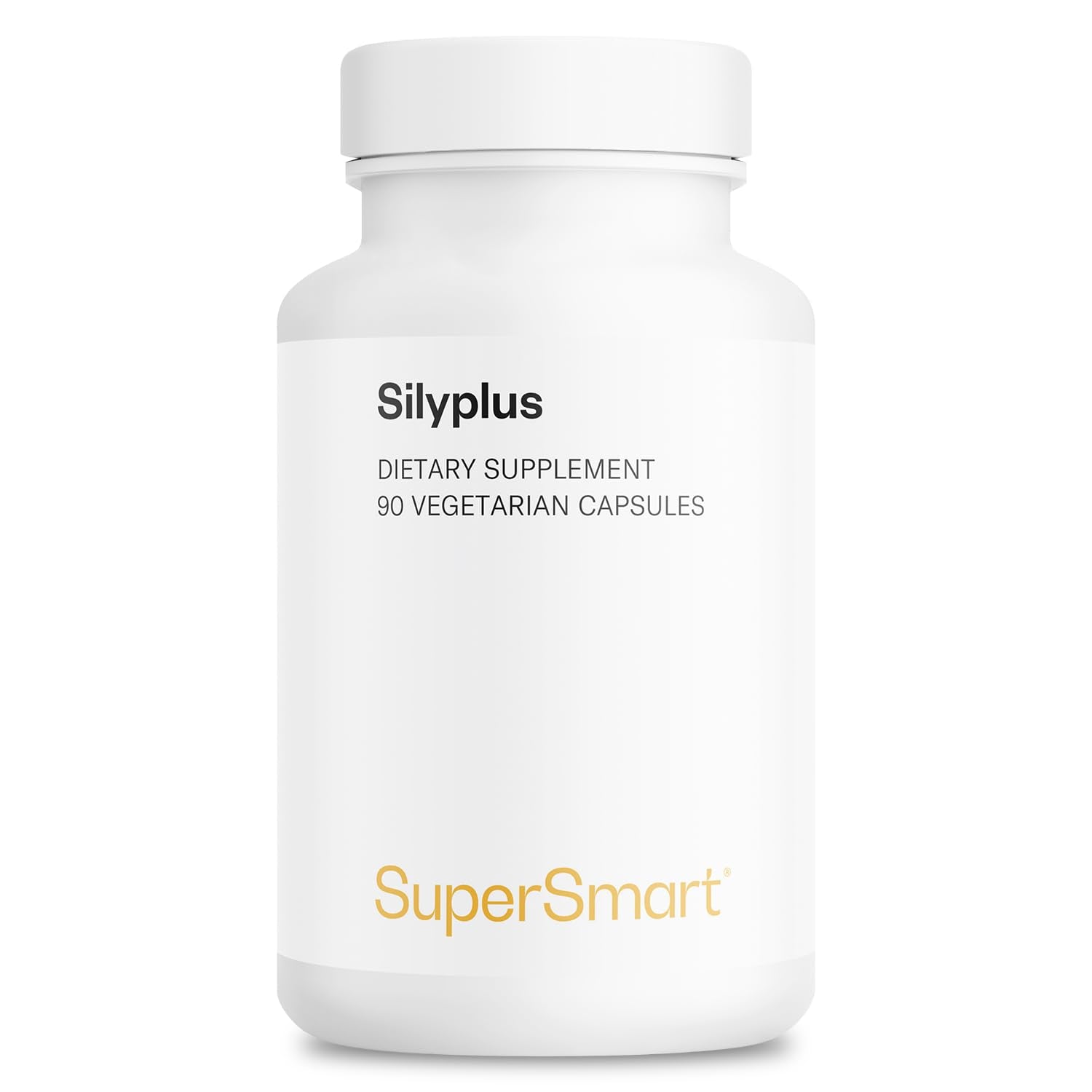 Supersmart SilyPlus 360mg bottle showing daily dose and Siliphos technology for absorption