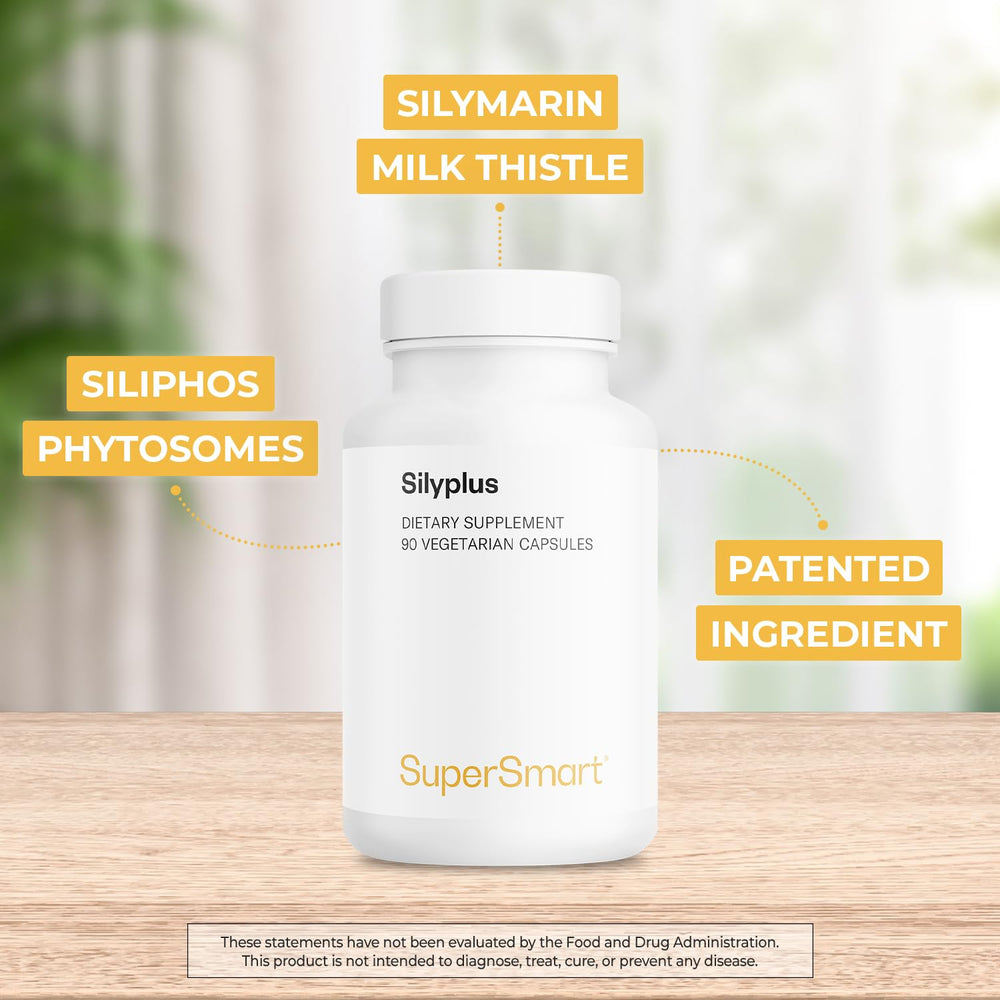 Supersmart SilyPlus box emphasizing silymarin extract standardized to 33% silybin