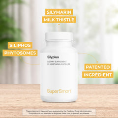 Supersmart SilyPlus box emphasizing silymarin extract standardized to 33% silybin