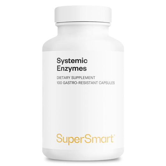 Supersmart Systemic Enzymes bottle shows the high potency formula for daily support.